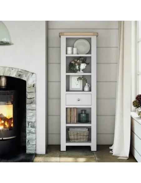 Marbury Slim Bookcase - Light Grey | Murphy Furniture