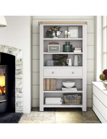 Marbury Large Bookcase - Light Grey | Murphy Furniture