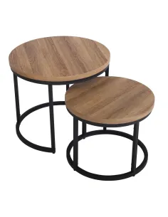 Munich Round Nest of Tables - Oak | Murphy Furniture