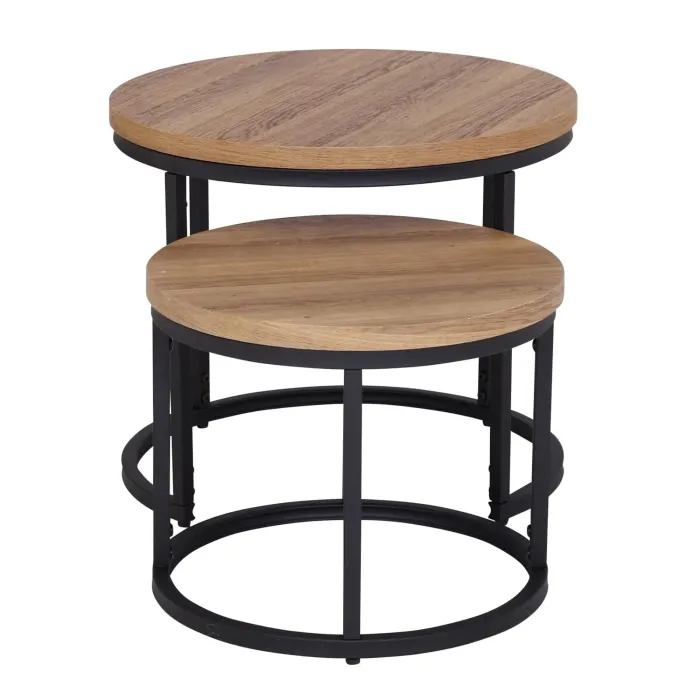 Munich Round Nest of Tables - Oak | Murphy Furniture