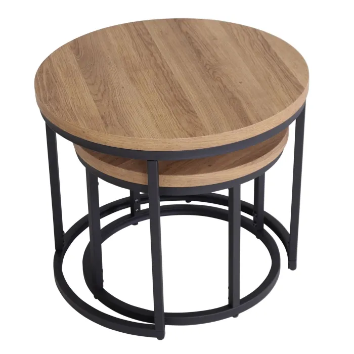 Munich Round Nest of Tables - Oak | Murphy Furniture