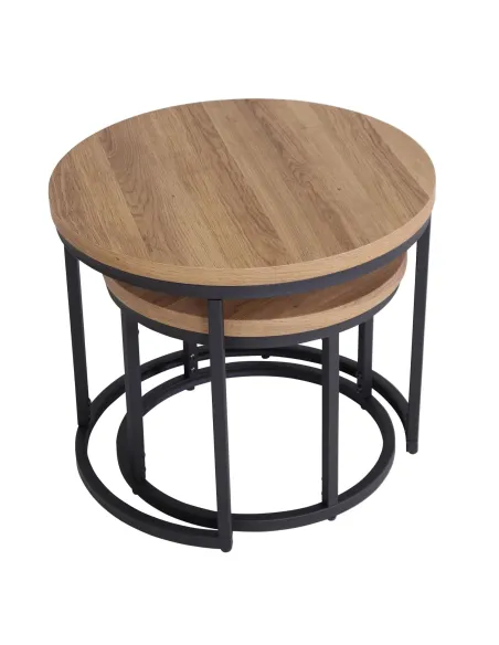Munich Round Nest of Tables - Oak | Murphy Furniture