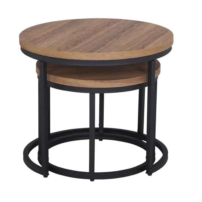 Munich Round Nest of Tables - Oak | Murphy Furniture