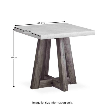 Aurelius Lamp Table - White Concrete/Aca | Murphy Furniture
