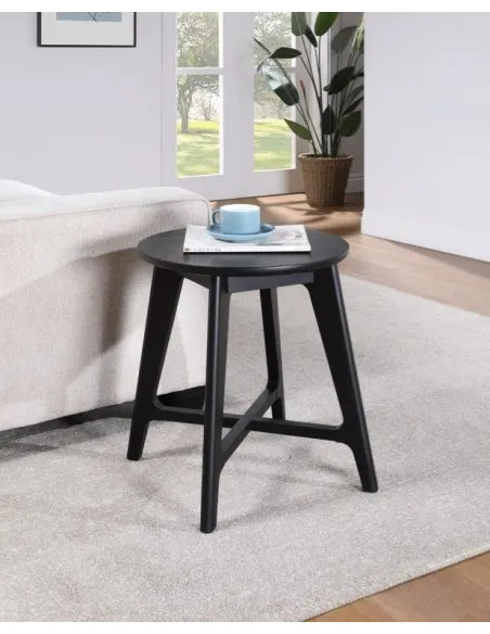 Carrington Round Lamp Table - Black | Murphy Furniture