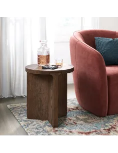 Haiden Round Side Table - Dark Oak | Murphy Furniture