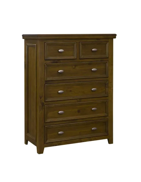 London 4+2 Drawer Chest - Dark Woodgrain | Murphy Furniture