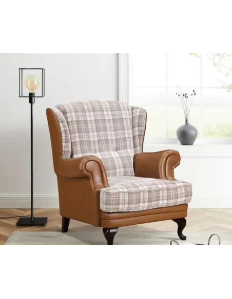 Imperial Fabric Wingchair  - Brown | Murphy Furniture