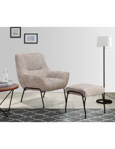 Lindo Chair + Stool - Oatmeal Fabric | Murphy Furniture