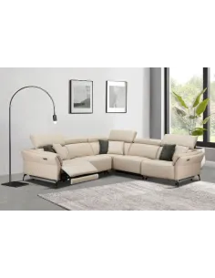 Milan Electric Corner Suite - Cream | Murphy Furniture