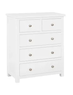 Siena 3+2 Drawer Chest - White | Murphy Furniture