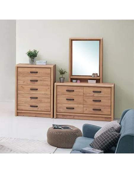 Jack 5 Drawer Tall Chest - Oak | Murphy Furniture