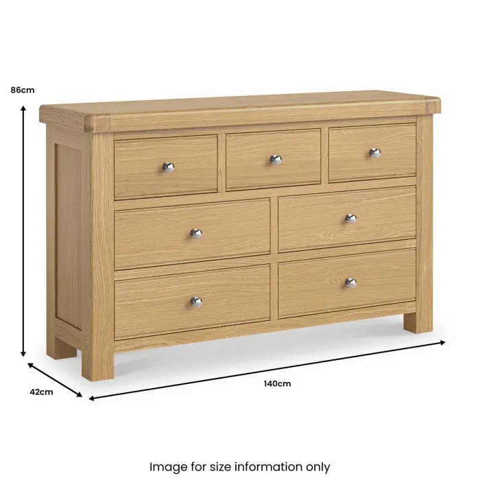 Gia 3+4 Drawer Chest - Oak | Murphy Furniture