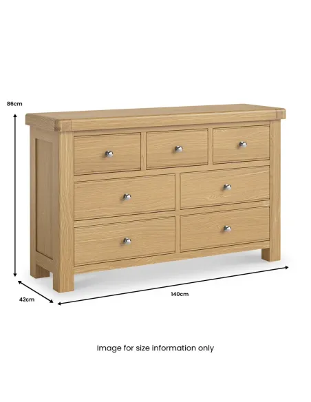 Gia 3+4 Drawer Chest - Oak | Murphy Furniture