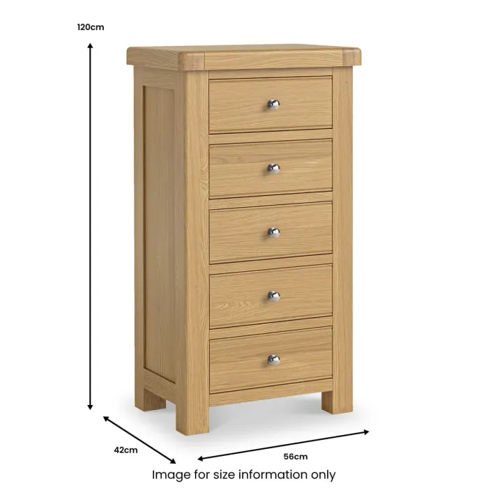 Gia Tall Boy Chest - Oak | Murphy Furniture