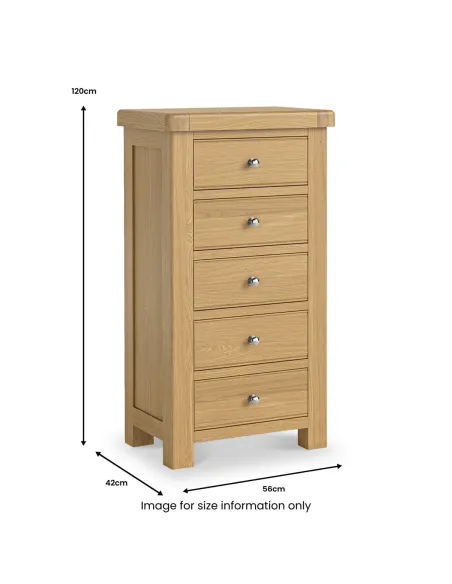 Gia Tall Boy Chest - Oak | Murphy Furniture