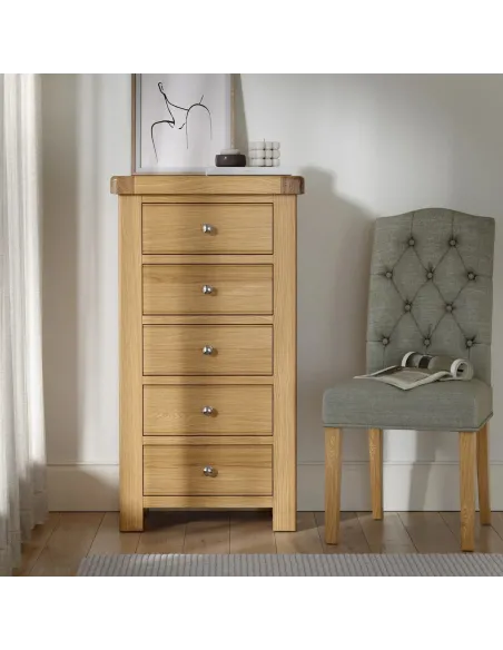 Gia Tall Boy Chest - Oak | Murphy Furniture