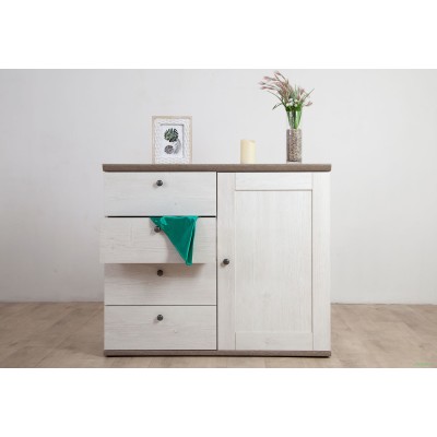 Capri 1 Door 4 Drawer Chest - Pine/Oak | Murphy Furniture