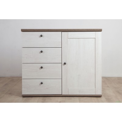 Capri 1 Door 4 Drawer Chest - Pine/Oak | Murphy Furniture