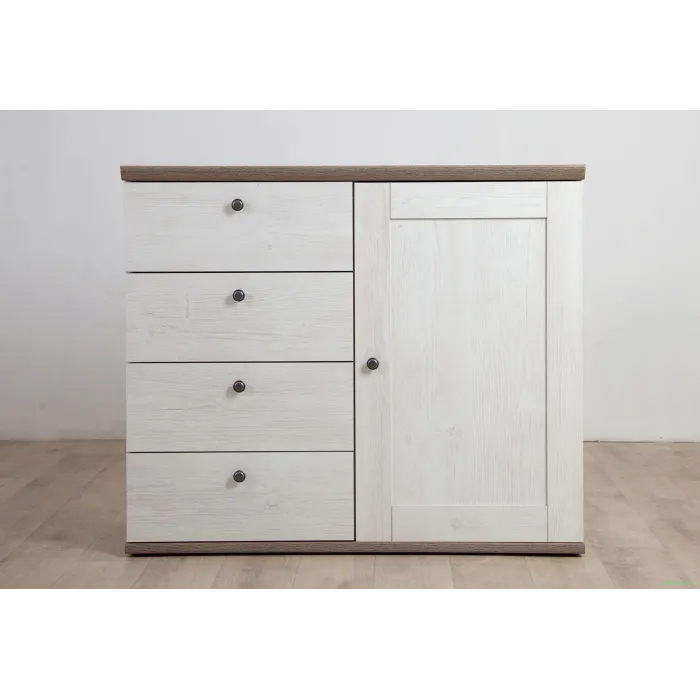 Capri 1 Door 4 Drawer Chest - Pine/Oak | Murphy Furniture