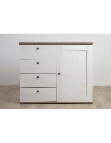Capri 1 Door 4 Drawer Chest - Pine/Oak | Murphy Furniture