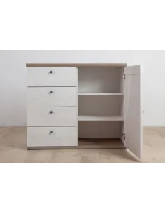 Capri 1 Door 4 Drawer Chest - Pine/Oak | Murphy Furniture 2