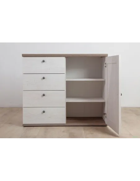 Capri 1 Door 4 Drawer Chest - Pine/Oak | Murphy Furniture