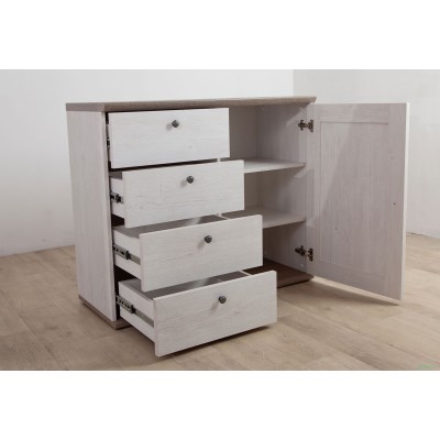 Capri 1 Door 4 Drawer Chest - Pine/Oak | Murphy Furniture
