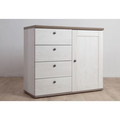 Capri 1 Door 4 Drawer Chest - Pine/Oak | Murphy Furniture
