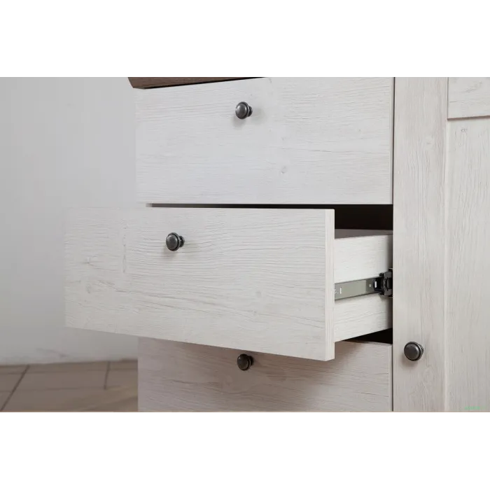 Capri 1 Door 4 Drawer Chest - Pine/Oak | Murphy Furniture