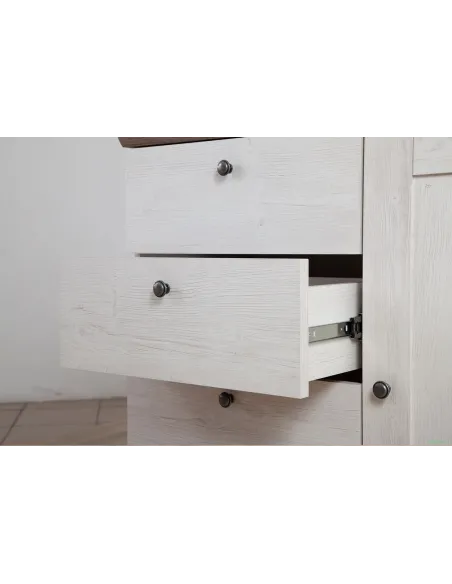 Capri 1 Door 4 Drawer Chest - Pine/Oak | Murphy Furniture