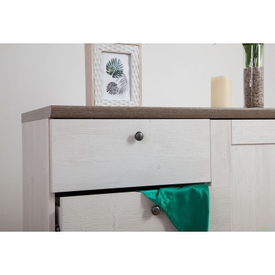 Capri 1 Door 4 Drawer Chest - Pine/Oak | Murphy Furniture