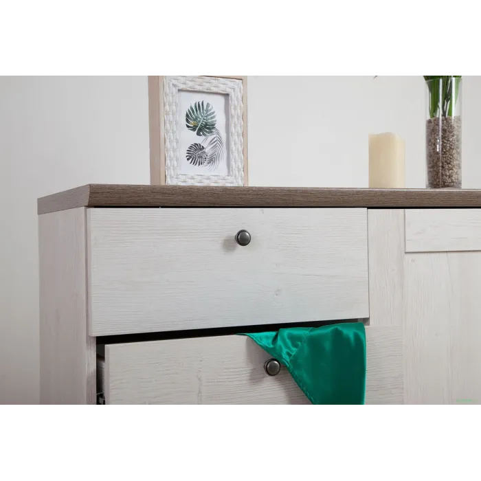 Capri 1 Door 4 Drawer Chest - Pine/Oak | Murphy Furniture