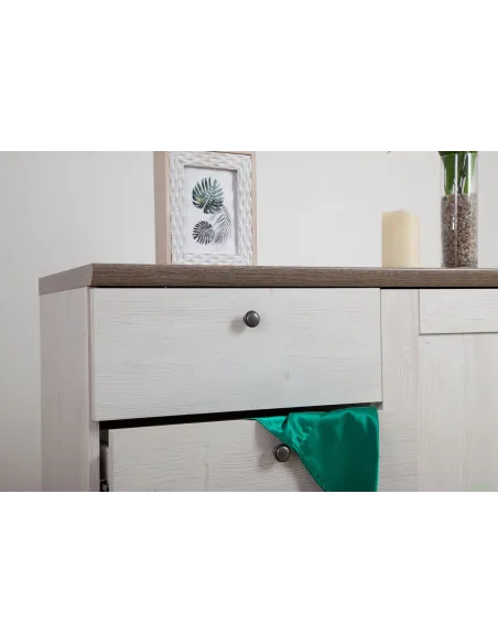 Capri 1 Door 4 Drawer Chest - Pine/Oak | Murphy Furniture