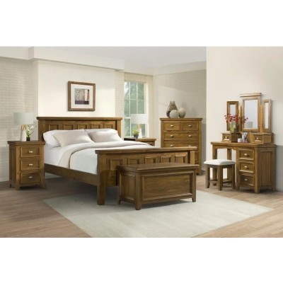 London 3 Drawer Bedside Locker - Dark Wo | Murphy Furniture