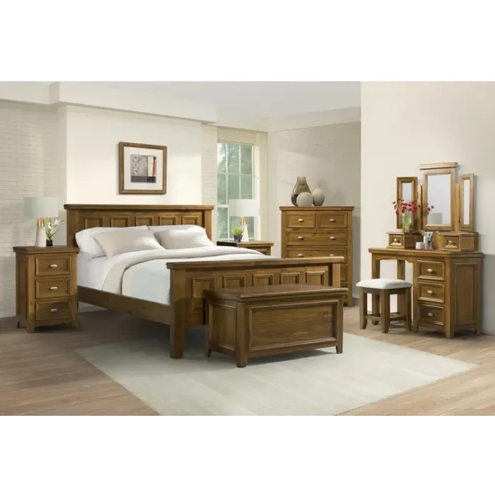 London 3 Drawer Bedside Locker - Dark Wo | Murphy Furniture