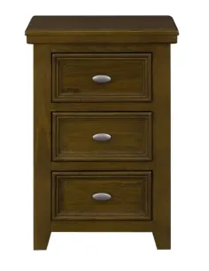 London 3 Drawer Bedside Locker - Dark Wo | Murphy Furniture