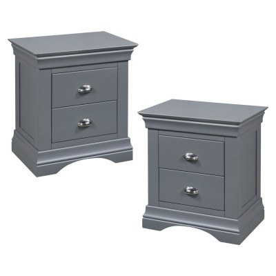 Daniella 2 Drawer Bedside Locker - Dark | Murphy Furniture