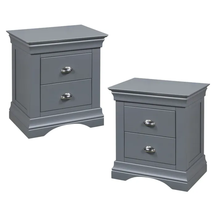 Daniella 2 Drawer Bedside Locker - Dark | Murphy Furniture