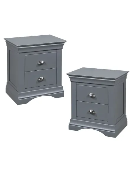 Daniella 2 Drawer Bedside Locker - Dark | Murphy Furniture