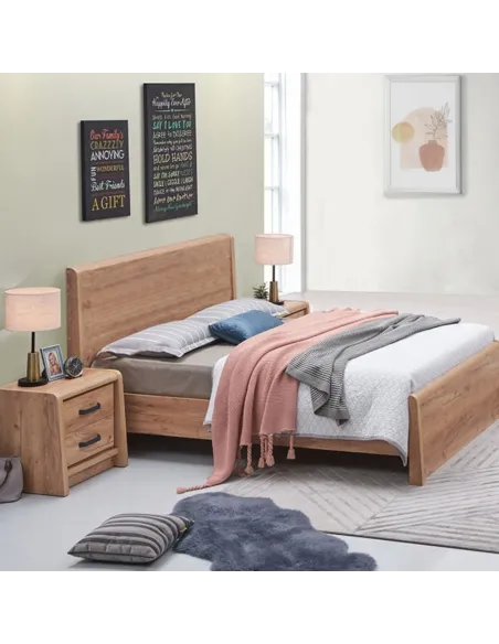 Jack 2 Drawer Bedside Locker - Oak | Murphy Furniture