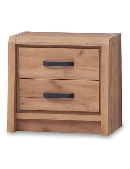 Jack 2 Drawer Bedside Locker - Oak | Murphy Furniture