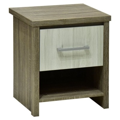 Lucy 1 Drawer Bedside Locker - Sonoma/Gr | Murphy Furniture