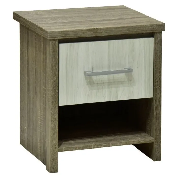 Lucy 1 Drawer Bedside Locker - Sonoma/Gr | Murphy Furniture