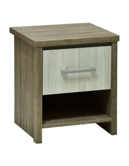 Lucy 1 Drawer Bedside Locker - Sonoma/Gr | Murphy Furniture