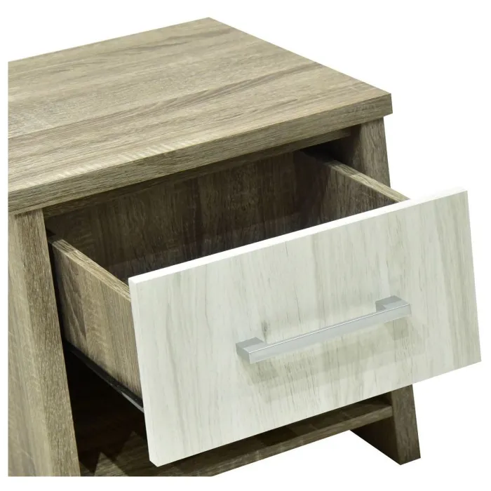 Lucy 1 Drawer Bedside Locker - Sonoma/Gr | Murphy Furniture