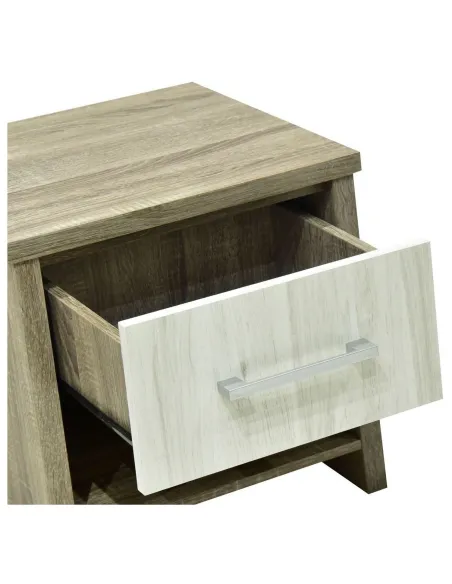 Lucy 1 Drawer Bedside Locker - Sonoma/Gr | Murphy Furniture