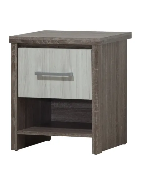 Lucy 1 Drawer Bedside Locker - Sonoma/Gr | Murphy Furniture