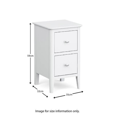 Ferndale Narrow Bedside Locker - White | Murphy Furniture