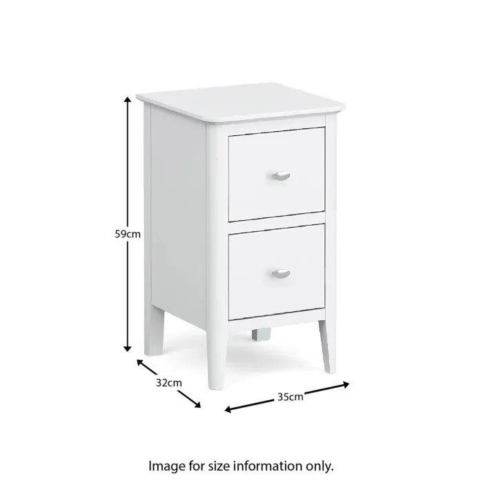 Ferndale Narrow Bedside Locker - White | Murphy Furniture